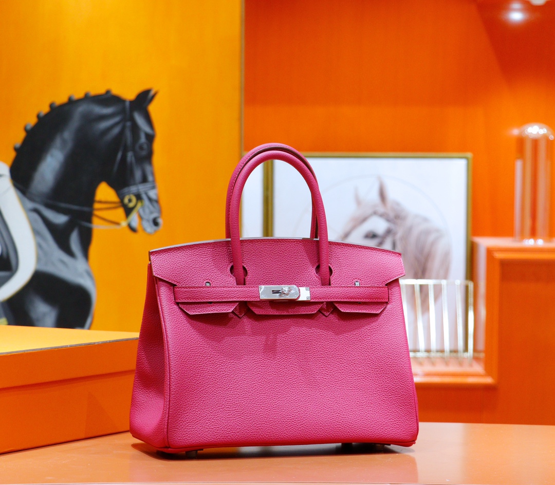 Hermès（爱马仕）Birkin 铂金包 玉兰粉 Togo 全手缝 银扣 30cm