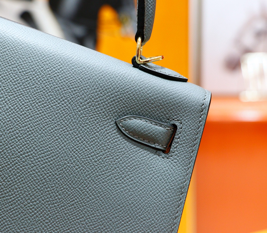 Hermès（爱马仕）Kelly 凯莉包 杏仁绿 Epsom 全手缝 金扣 25cm