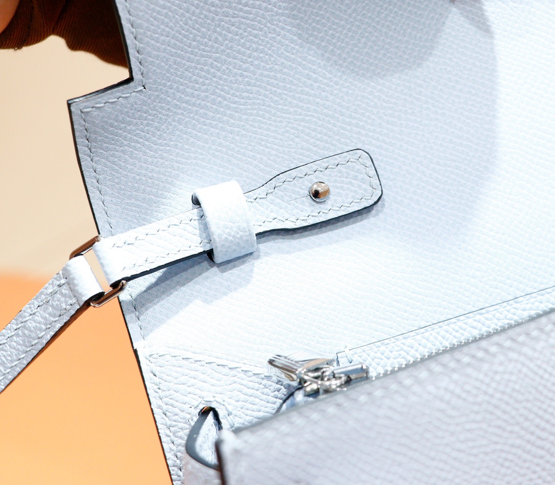 Hermès（爱马仕）Kelly ToGo 雾霾蓝 Epsom 全手缝 银扣