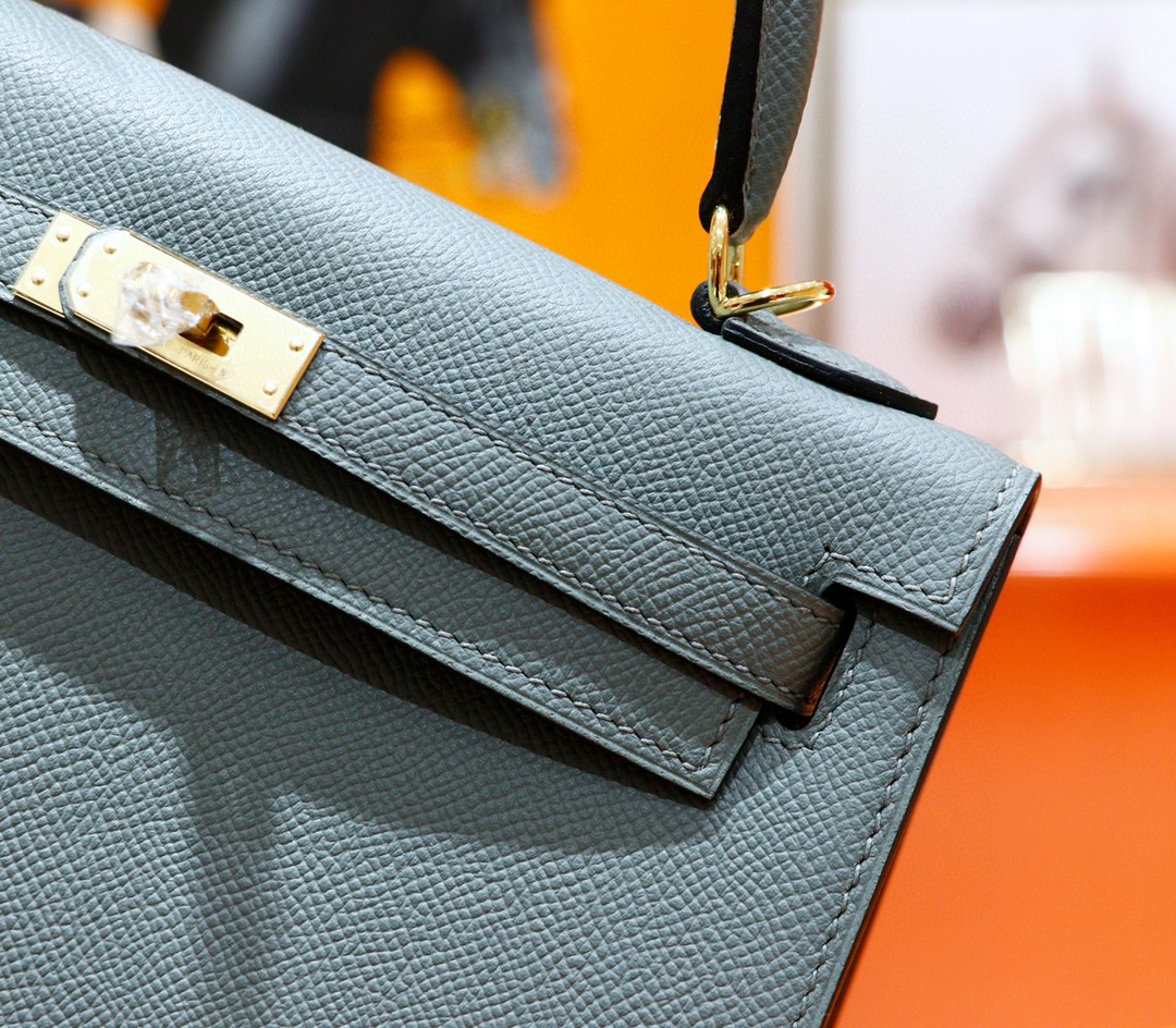 Hermès（爱马仕）Kelly 凯莉包 杏仁绿 Epsom 全手缝 金扣 25cm