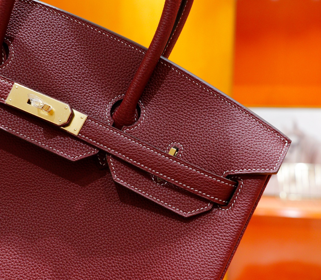 Hermès（爱马仕）Birkin 铂金包 石榴红 Togo 全手缝 金扣 35cm