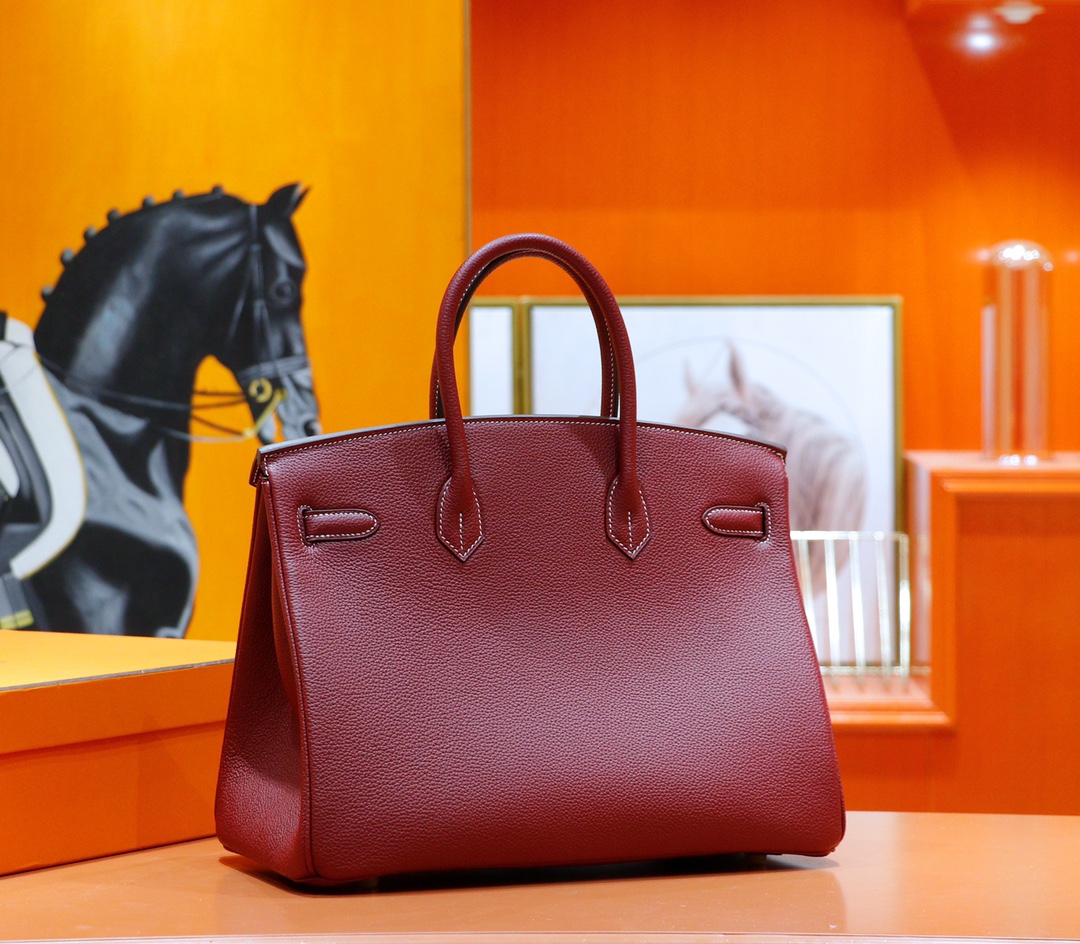 Hermès（爱马仕）Birkin 铂金包 石榴红 Togo 全手缝 金扣 35cm