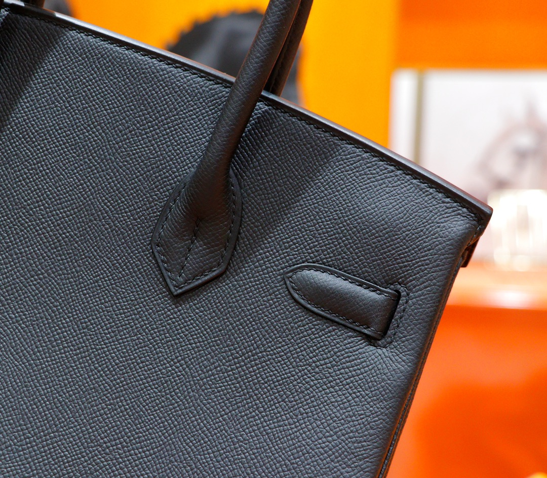 Hermès（爱马仕）Birkin 铂金包 黑色 Epsom 全手缝 银扣 30cm