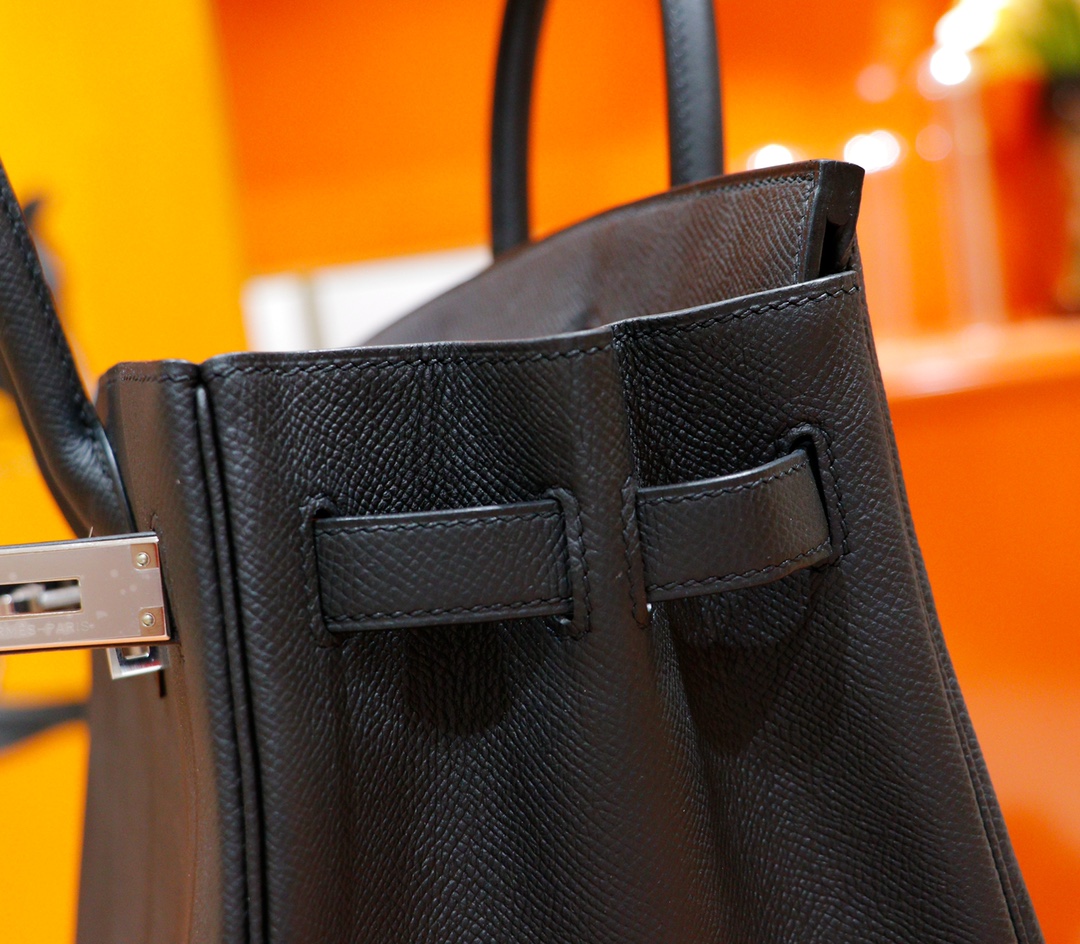 Hermès（爱马仕）Birkin 铂金包 黑色 Epsom 全手缝 银扣 30cm