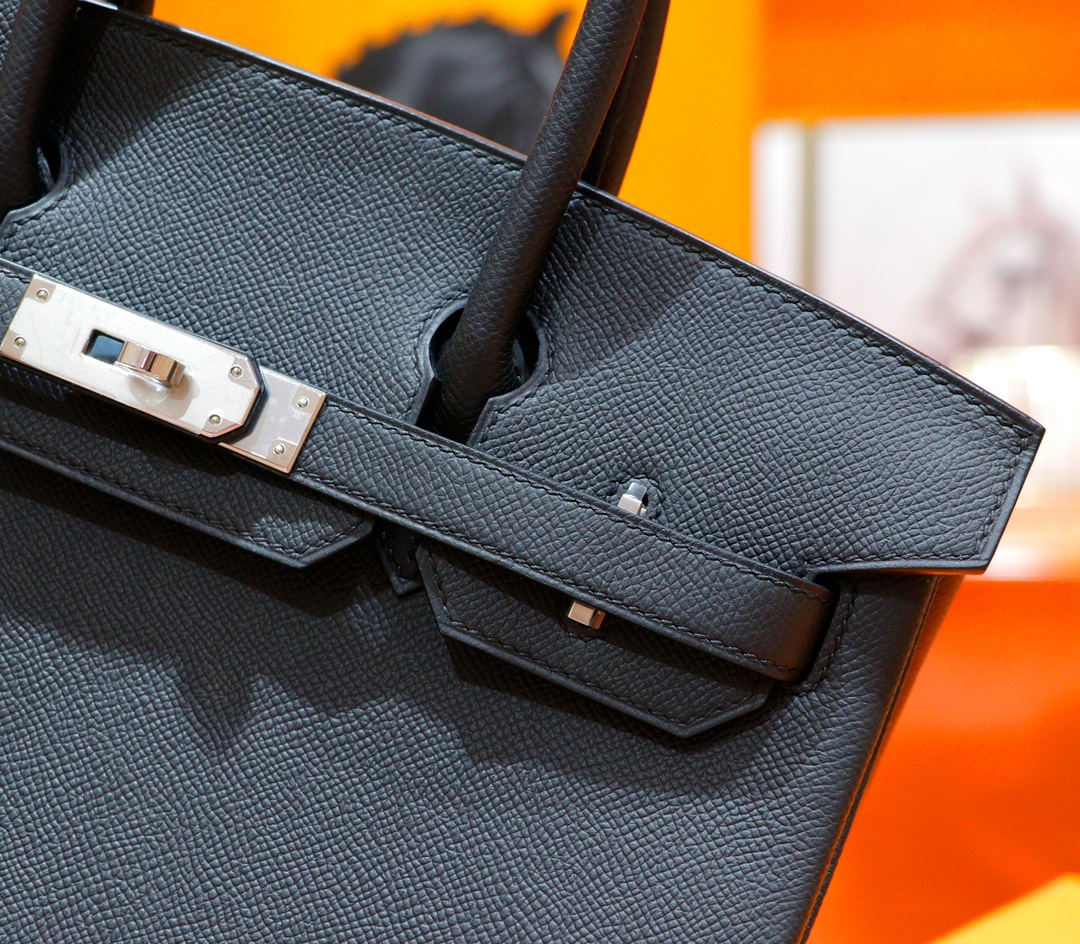 Hermès（爱马仕）Birkin 铂金包 黑色 Epsom 全手缝 银扣 30cm