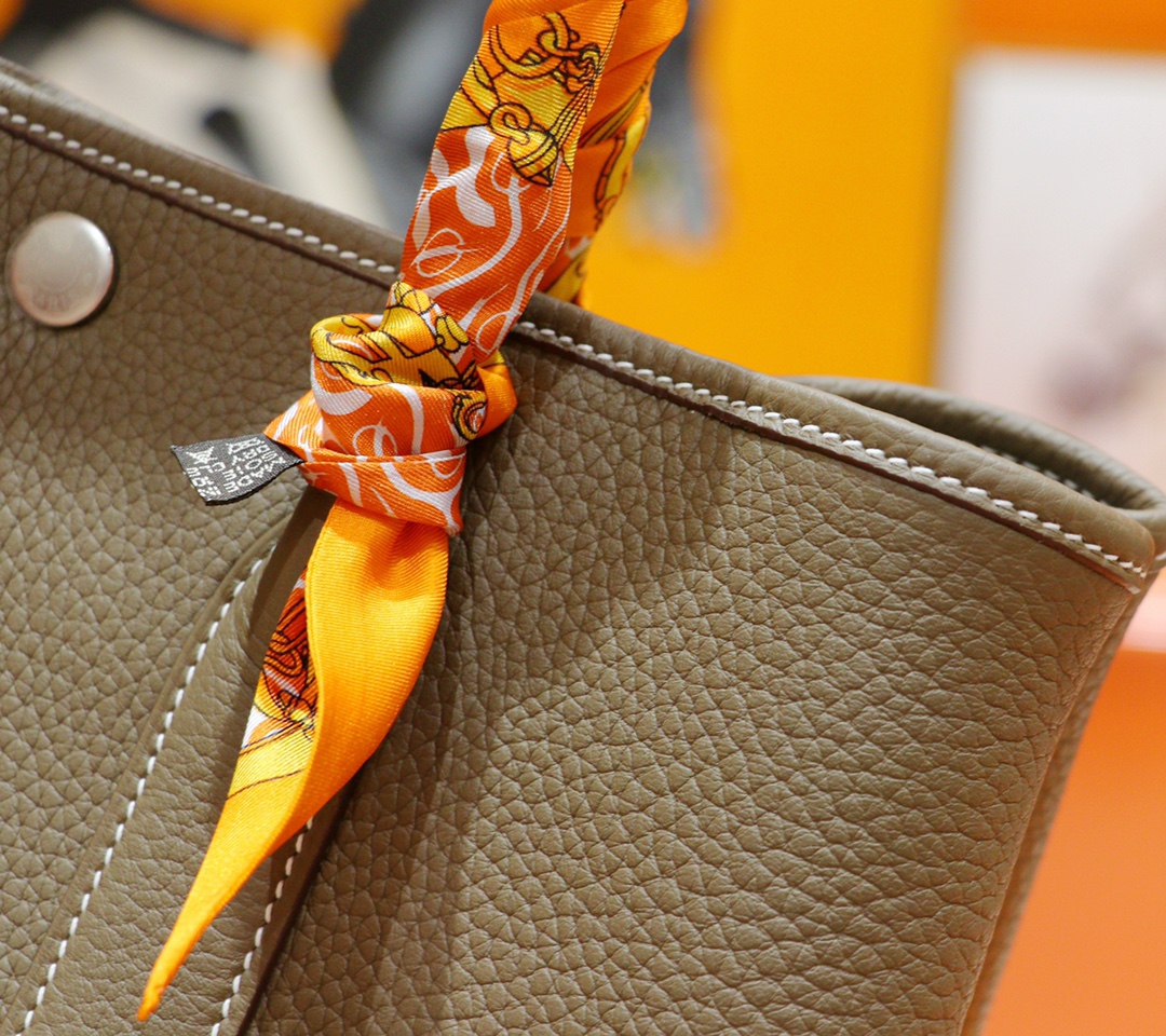 Hermès（爱马仕）Garden party 花园包 大象灰 Togo 全手缝 银扣 30cm