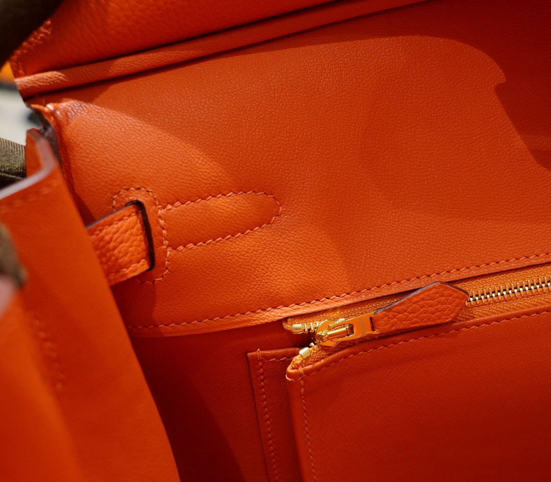 Hermès（爱马仕）Birkin 铂金包 橙色 Togo 全手缝 金扣 35cm