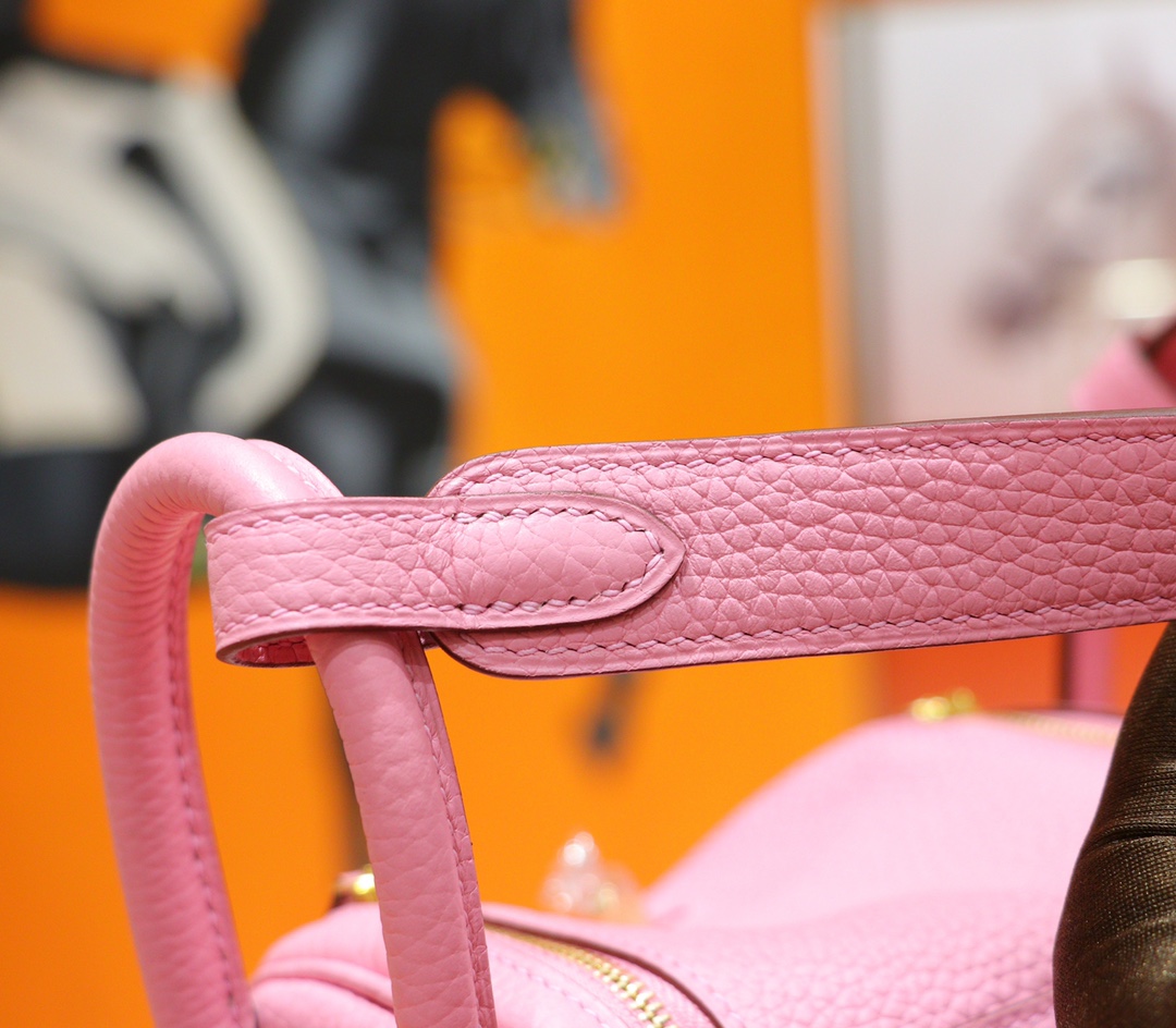 Hermès（爱马仕）Mini Lindy 迷你琳迪 奶昔粉 Togo 全手缝 金扣 20cm