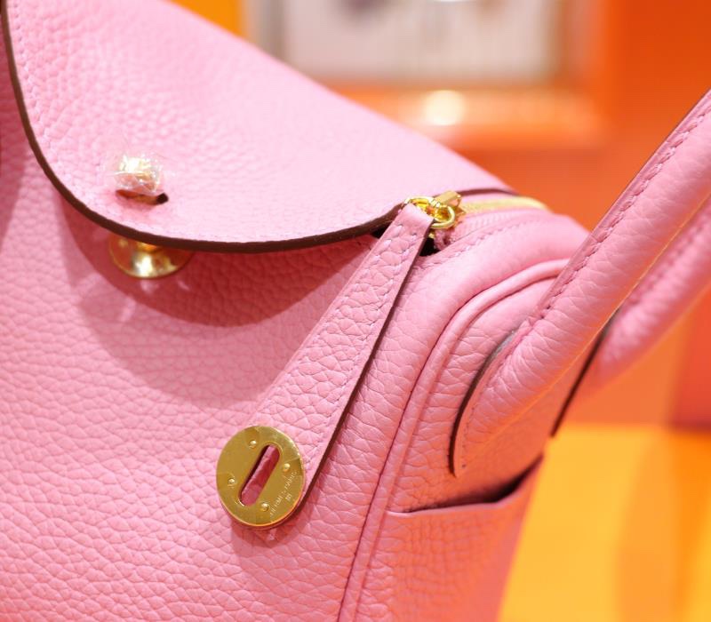 Hermès（爱马仕）Mini Lindy 迷你琳迪 奶昔粉 Togo 全手缝 金扣 20cm