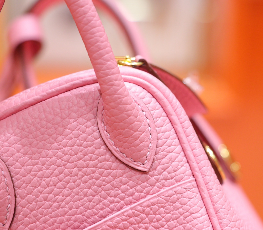 Hermès（爱马仕）Mini Lindy 迷你琳迪 奶昔粉 Togo 全手缝 金扣 20cm
