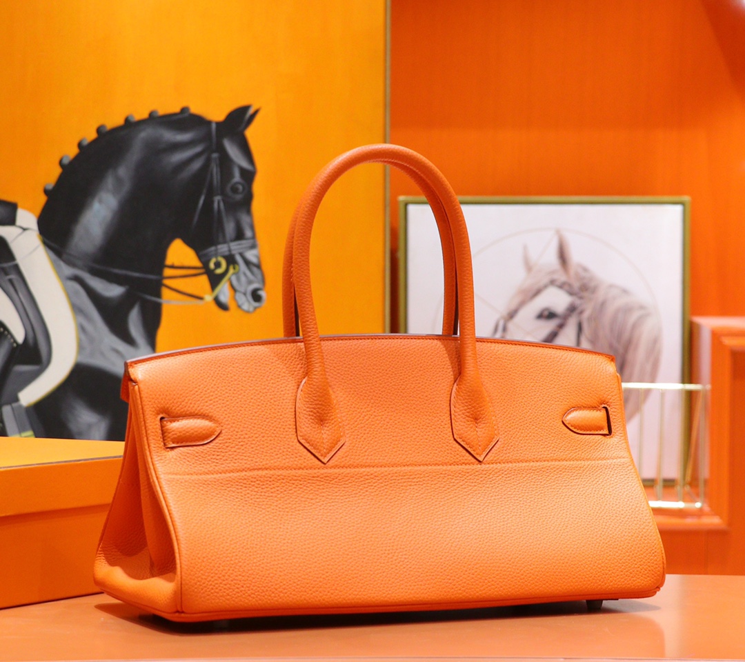 Hermès（爱马仕）Birkin 铂金包 橙色 Togo 全手缝 银扣 42cm