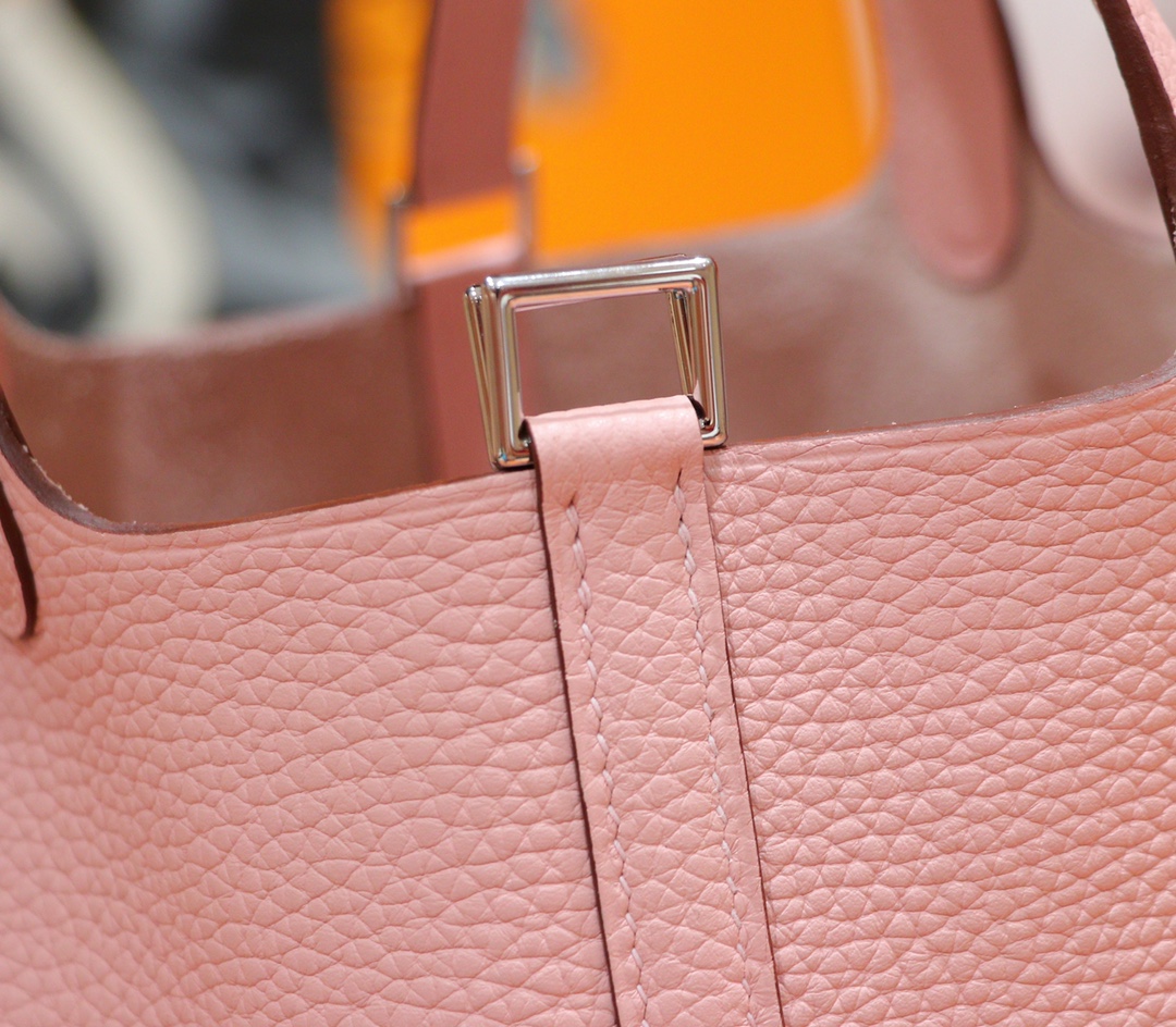 Hermès（爱马仕）Picotin 菜篮子 奶昔粉 Togo 全手缝 银扣 18cm