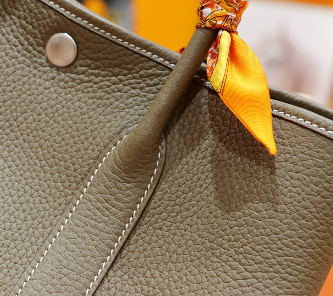 Hermès（爱马仕）Garden party 花园包 大象灰 Togo 全手缝 银扣 30cm