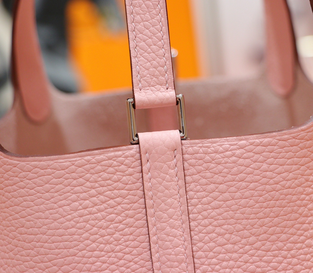 Hermès（爱马仕）Picotin 菜篮子 奶昔粉 Togo 全手缝 银扣 18cm