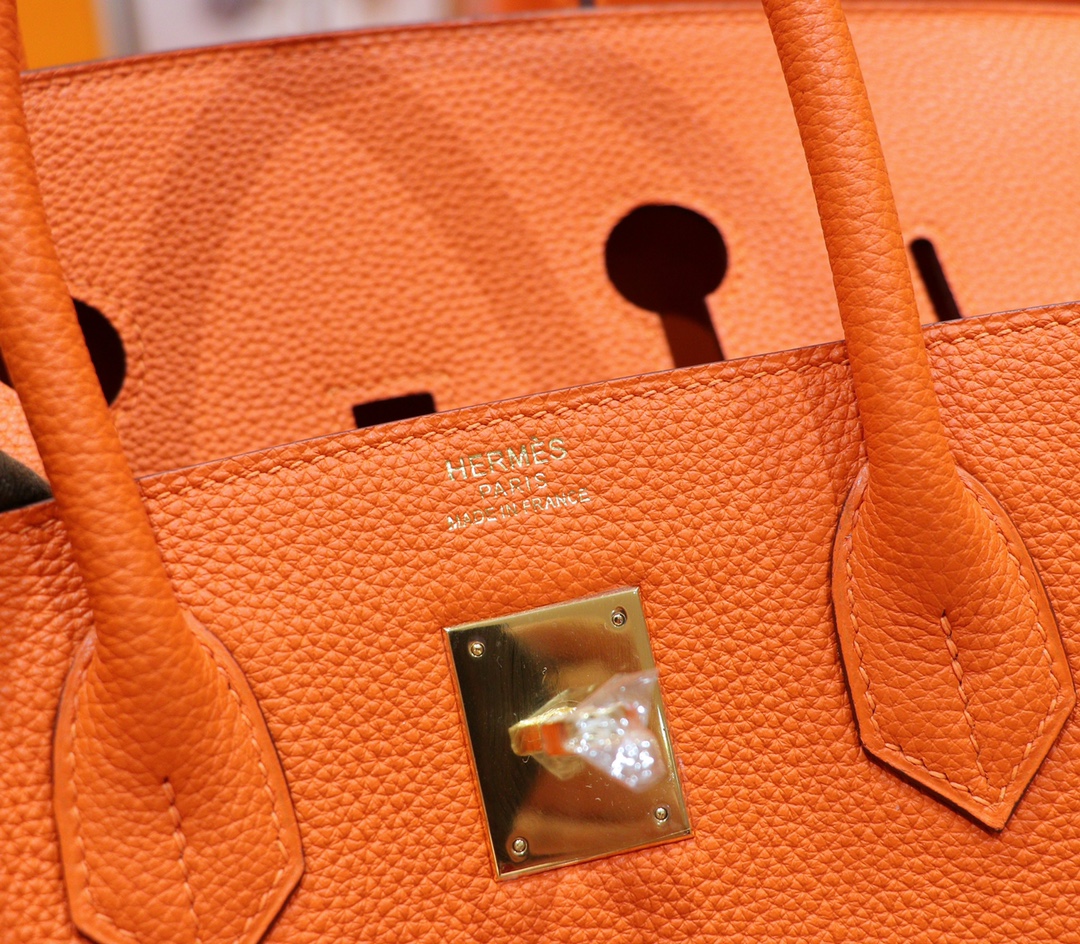 Hermès（爱马仕）Birkin 铂金包 橙色 Togo 全手缝 金扣 35cm