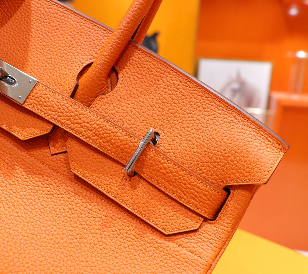 Hermès（爱马仕）Birkin 铂金包 橙色 Togo 全手缝 银扣 42cm