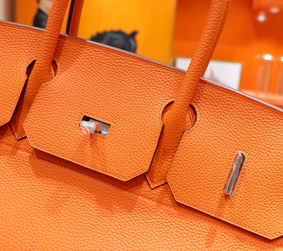 Hermès（爱马仕）Birkin 铂金包 橙色 Togo 全手缝 银扣 42cm
