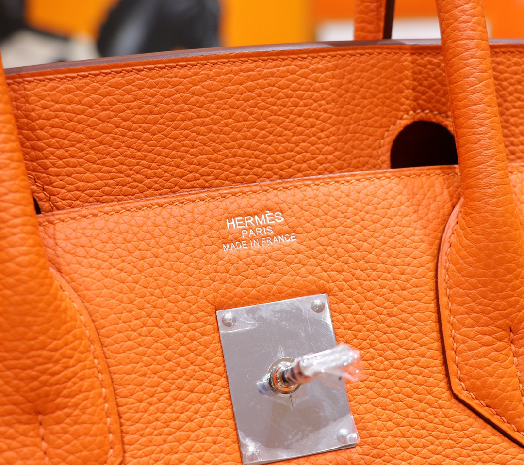 Hermès（爱马仕）Birkin 铂金包 橙色 Togo 全手缝 银扣 42cm