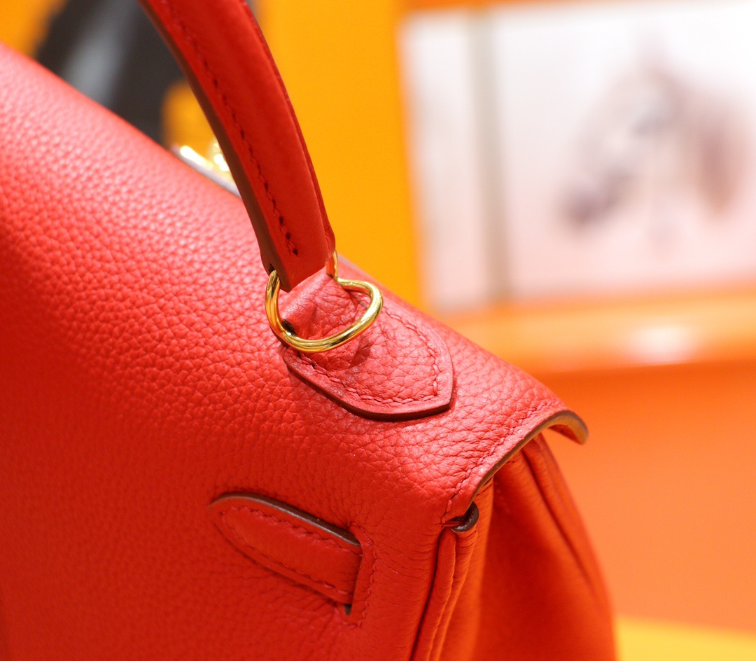 Hermès（爱马仕）Kelly 凯莉包 国旗红 Togo 全手缝 金扣 25cm