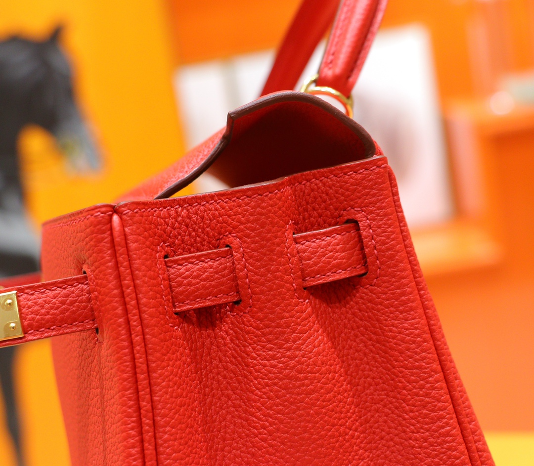 Hermès（爱马仕）Kelly 凯莉包 国旗红 Togo 全手缝 金扣 25cm