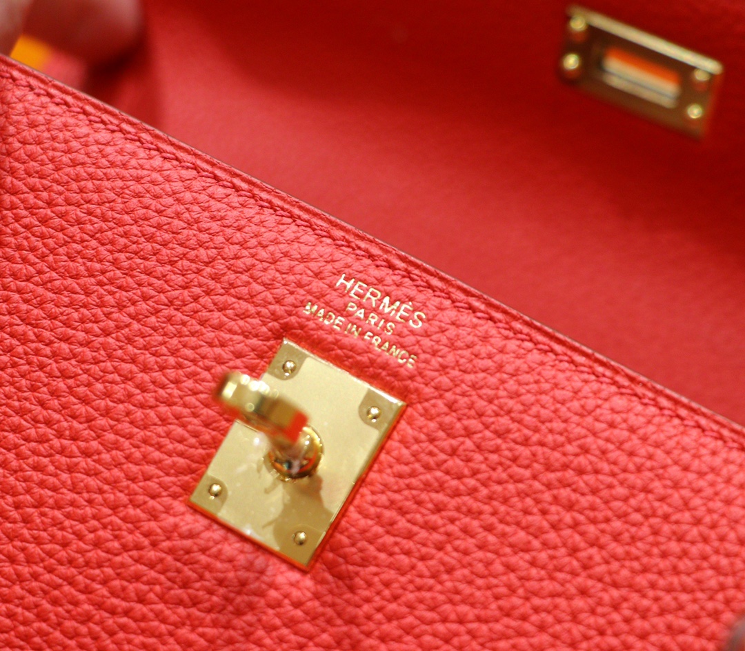 Hermès（爱马仕）Kelly 凯莉包 国旗红 Togo 全手缝 金扣 25cm