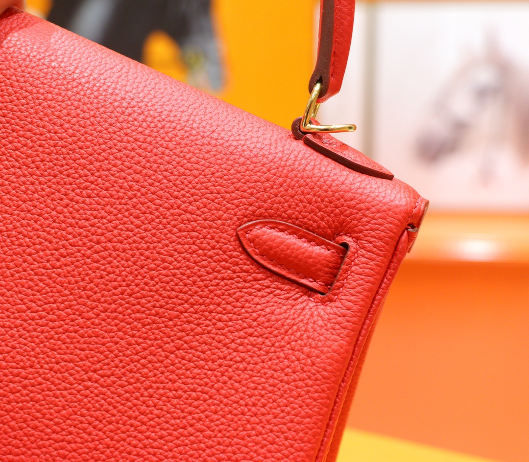 Hermès（爱马仕）Kelly 凯莉包 国旗红 Togo 全手缝 金扣 25cm