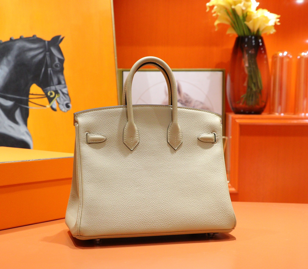 Hermès（爱马仕）Birkin 铂金包 风衣灰 Togo 全手缝 小牛皮 银扣 25cm