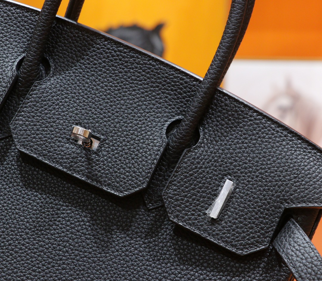 Hermès（爱马仕）Birkin 铂金包 黑色 Togo 小牛皮 银扣 30cm 全手缝