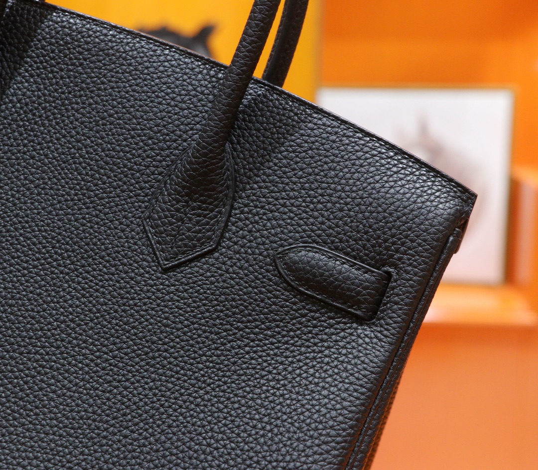 Hermès（爱马仕）Birkin 铂金包 黑色 Togo 小牛皮 银扣 30cm 全手缝