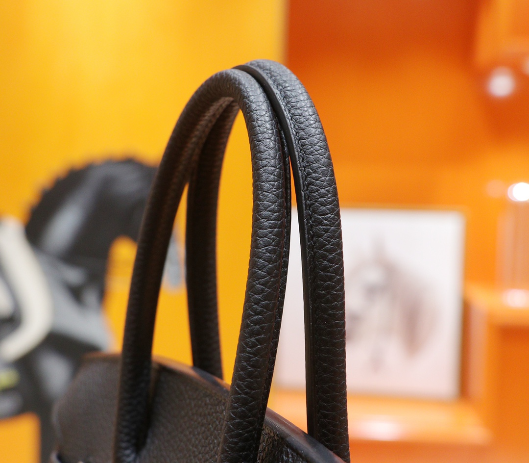 Hermès（爱马仕）Birkin 铂金包 黑色 Togo 小牛皮 银扣 30cm 全手缝