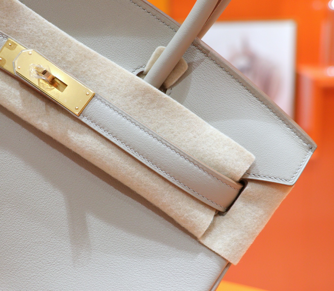 Hermès（爱马仕）Birkin 铂金包 珍珠灰 Swift 全手缝 金扣 25cm