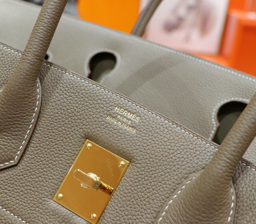 Hermès（爱马仕）Birkin 铂金包 大象灰 Togo 全手缝 金扣 42cm