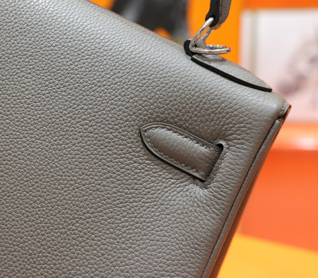 Hermès（爱马仕）Kelly 凯莉包 锡器灰 Togo 全手缝 银扣 28cm