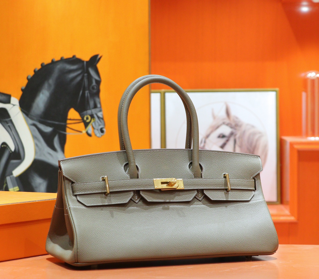 Hermès（爱马仕）Birkin 铂金包 大象灰 Togo 全手缝 金扣 42cm