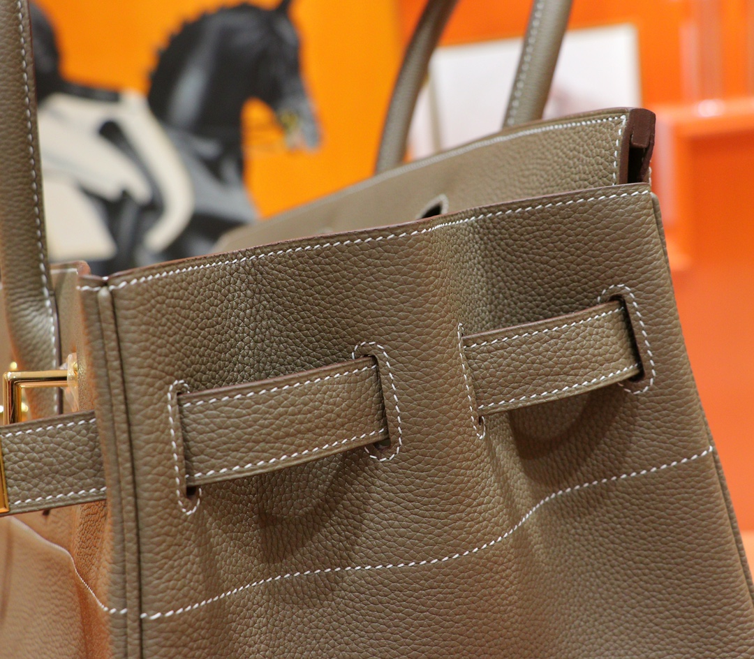 Hermès（爱马仕）Birkin 铂金包 大象灰 Togo 全手缝 金扣 42cm