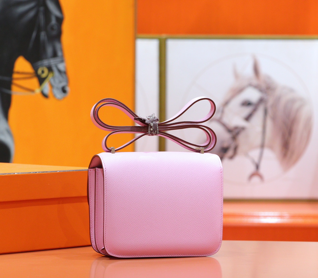 Hermès（爱马仕）Constance 康斯坦斯 锦葵紫 Epsom 全手缝 银扣 18cm