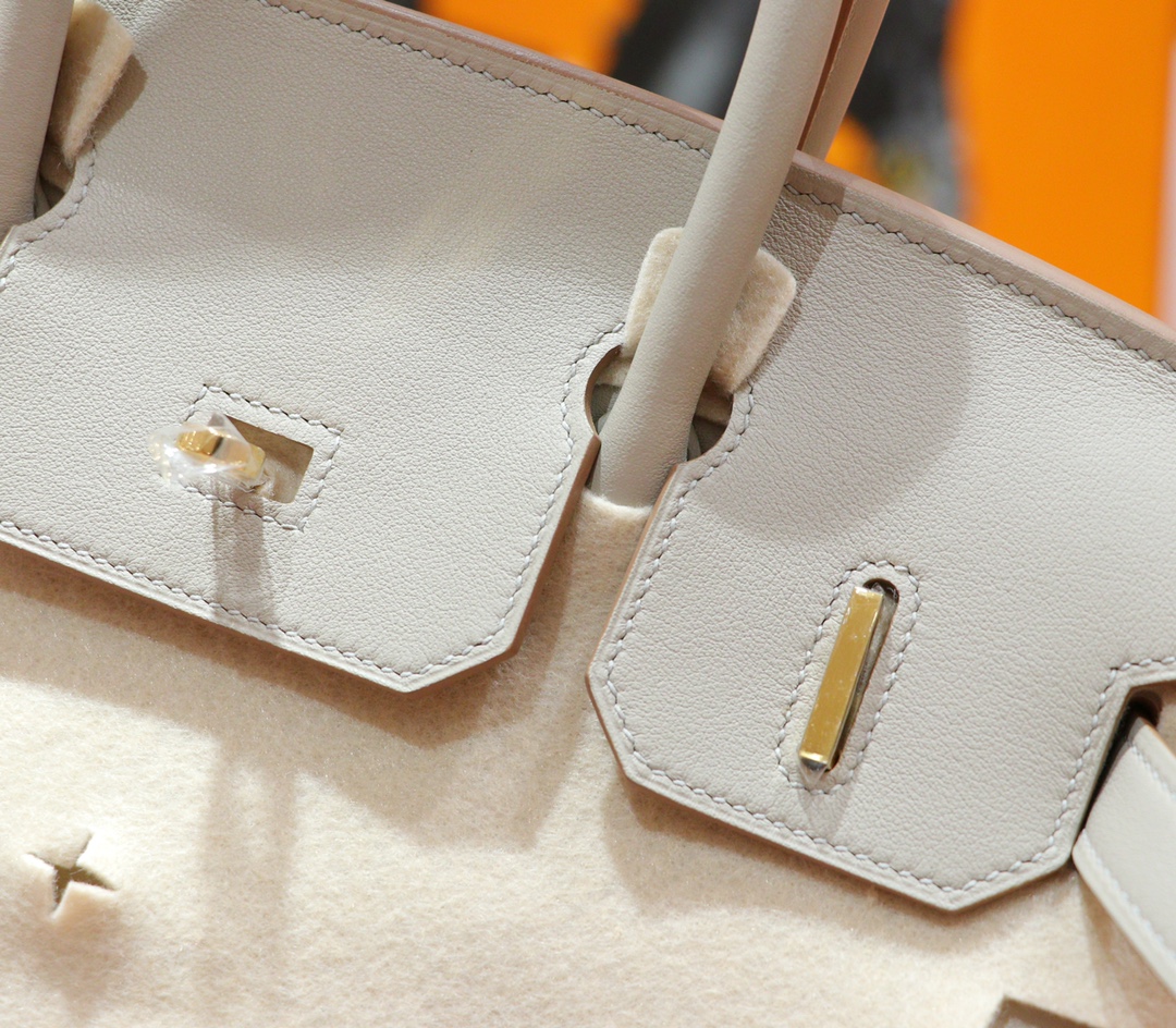 Hermès（爱马仕）Birkin 铂金包 珍珠灰 Swift 全手缝 金扣 25cm