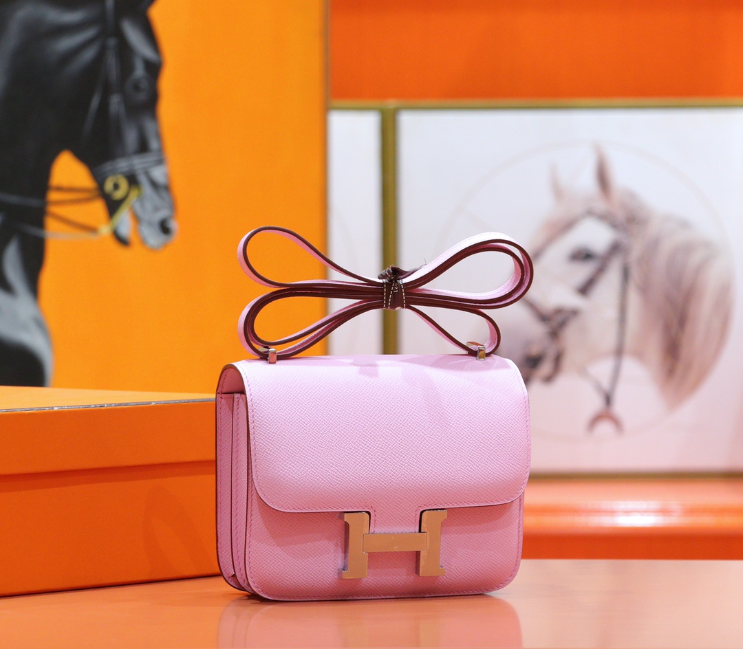 Hermès（爱马仕）Constance 康斯坦斯 锦葵紫 Epsom 全手缝 银扣 18cm