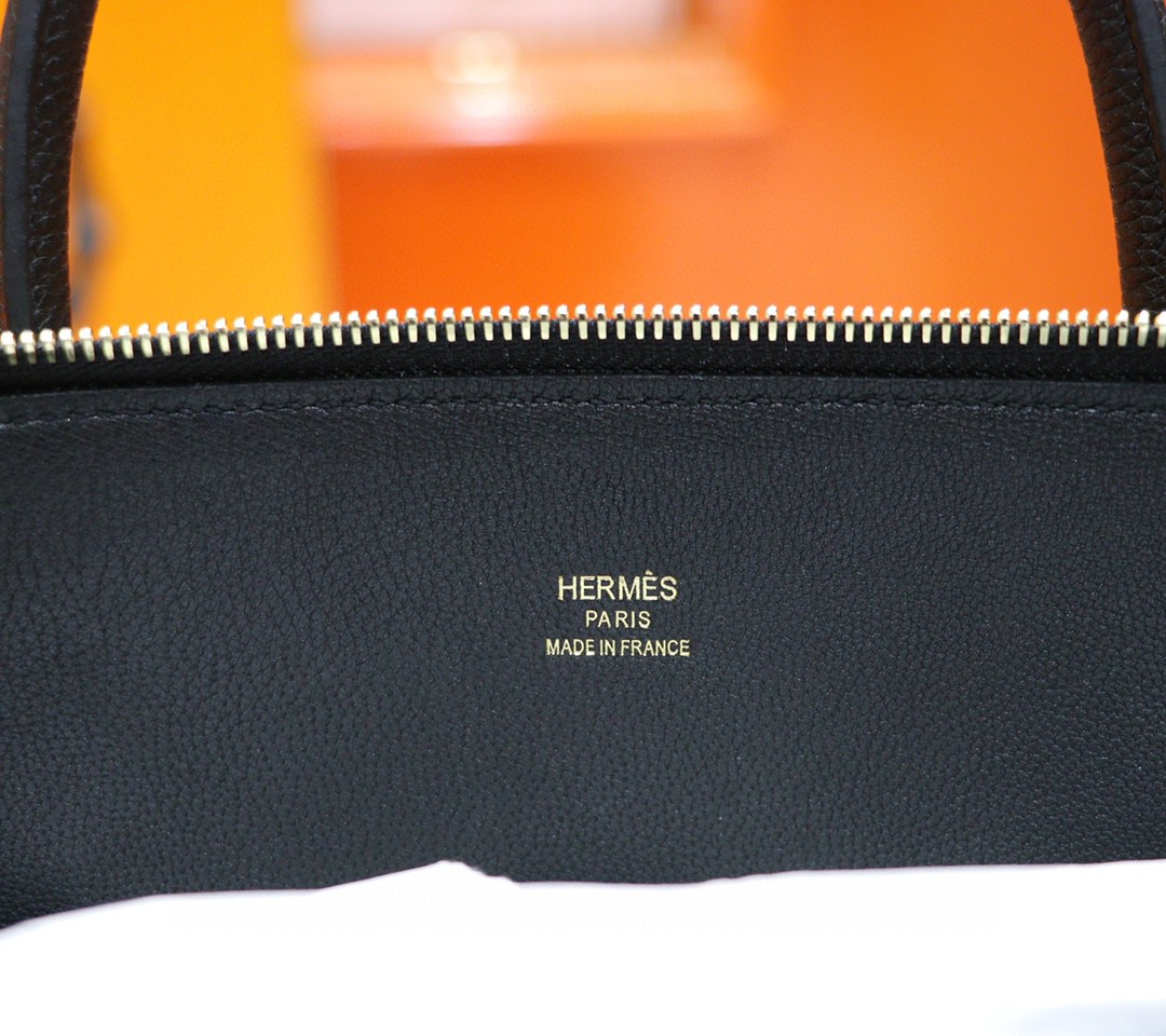 Hermès（爱马仕）Bolide 保龄球包 黑色 Togo 小牛皮 全手缝 金扣 27cm