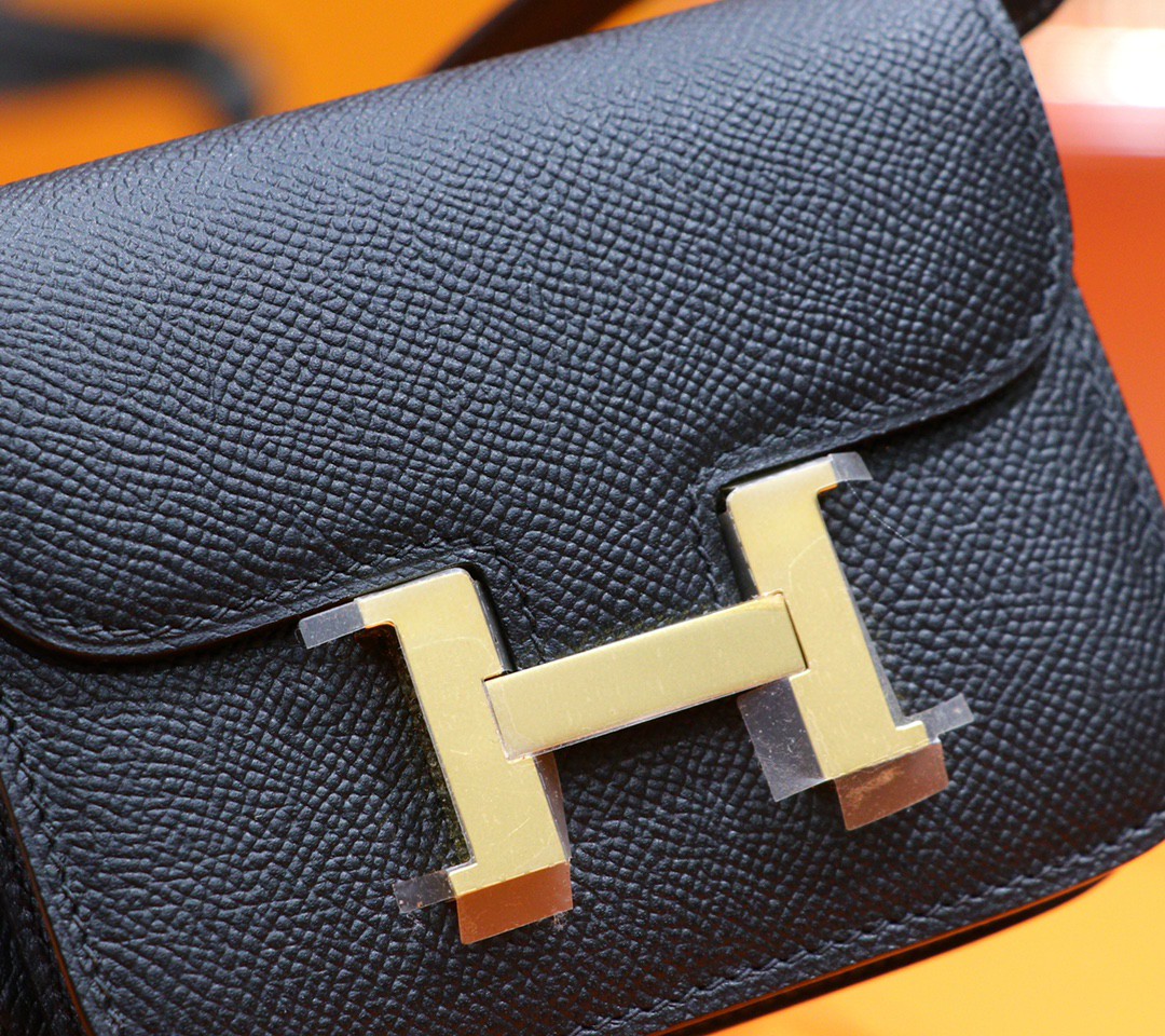 Hermès（爱马仕）Constance Slim 黑色 Epsom 全手缝 金扣