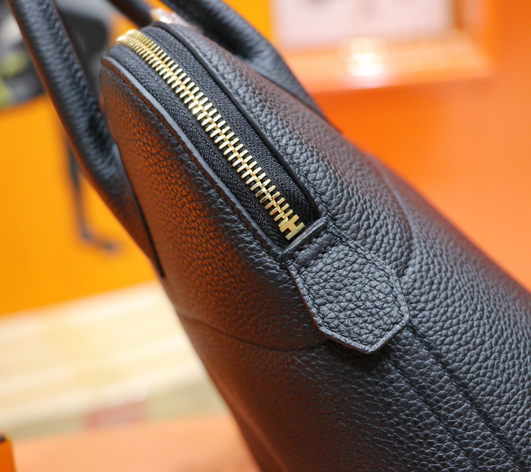 Hermès（爱马仕）Bolide 保龄球包 黑色 Togo 小牛皮 全手缝 金扣 27cm