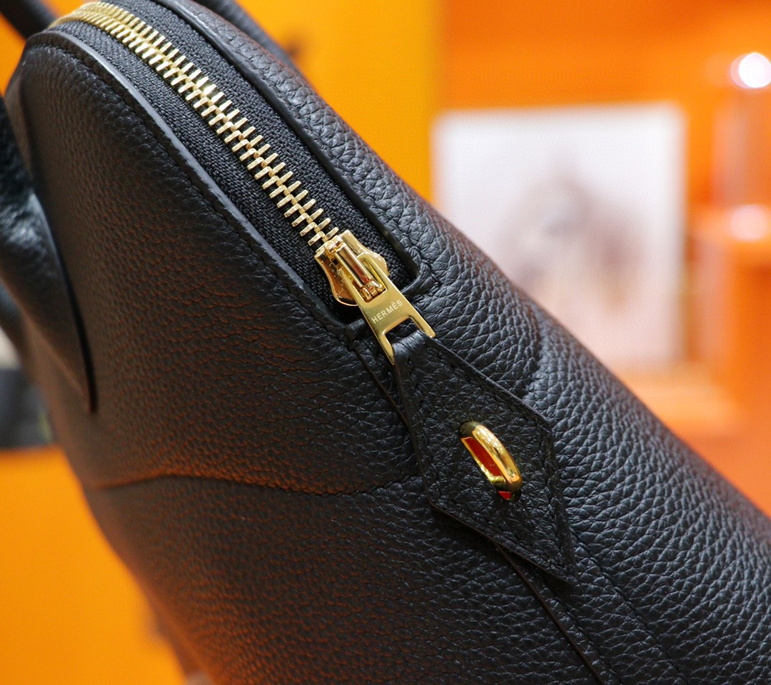 Hermès（爱马仕）Bolide 保龄球包 黑色 Togo 小牛皮 全手缝 金扣 27cm