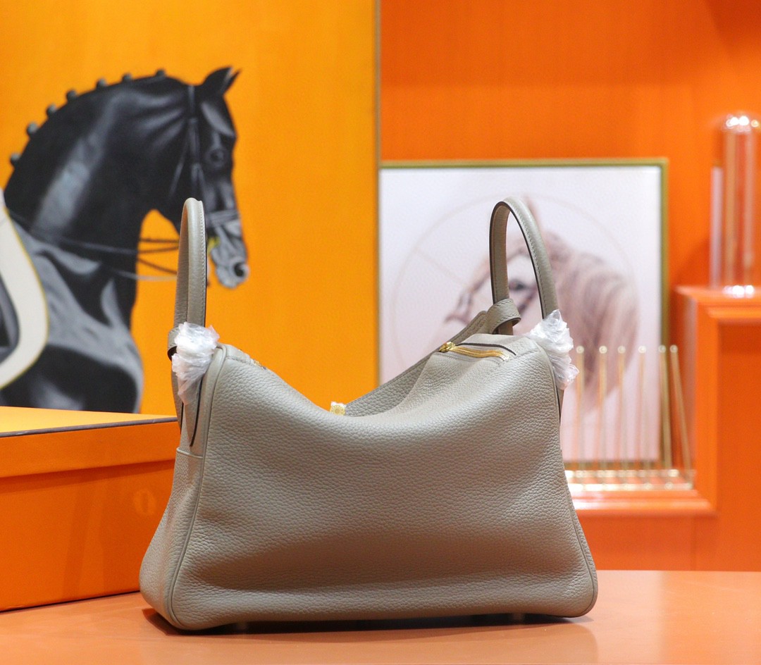 Hermès（爱马仕）Lindy 琳迪包 沥青灰 Togo 小牛皮 全手缝 金扣 30cm