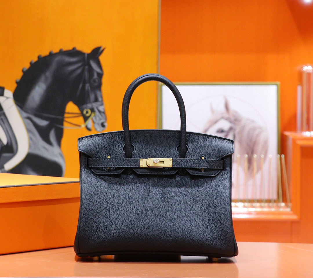 Hermès（爱马仕）Birkin 铂金包 黑色 Togo 小牛皮 金扣 全手缝 25cm