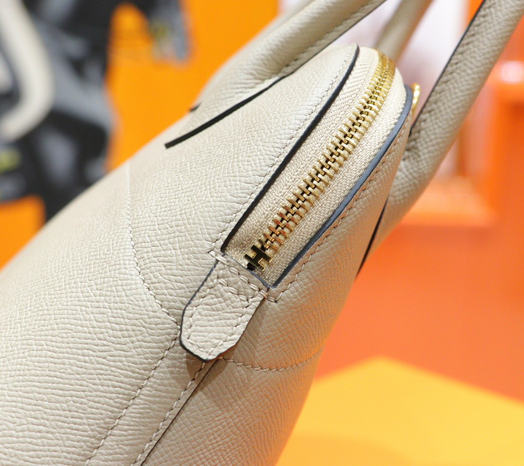 Hermès（爱马仕）Bolide 保龄球包 风衣灰 Epsom 小牛皮 全手缝 金扣 27cm