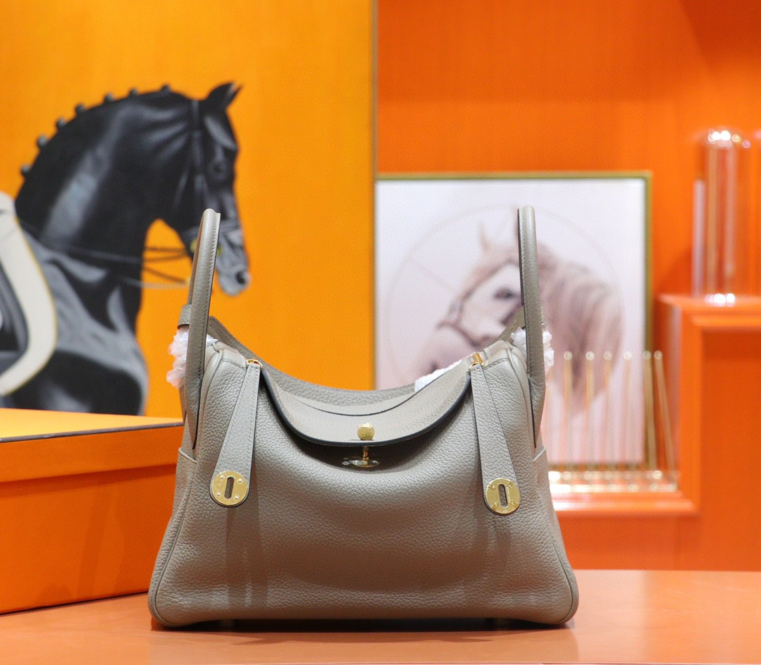 Hermès（爱马仕）Lindy 琳迪包 沥青灰 Togo 小牛皮 全手缝 金扣 30cm