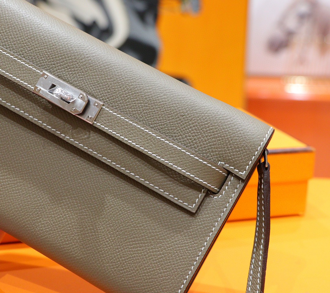 Hermès（爱马仕）Kelly ToGo 大象灰 Epsom 小牛皮 全手缝 银扣
