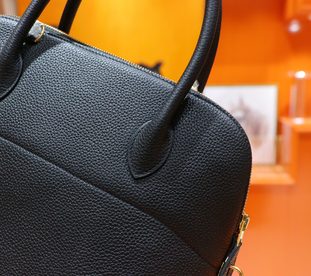 Hermès（爱马仕）Bolide 保龄球包 黑色 Togo 小牛皮 全手缝 金扣 27cm