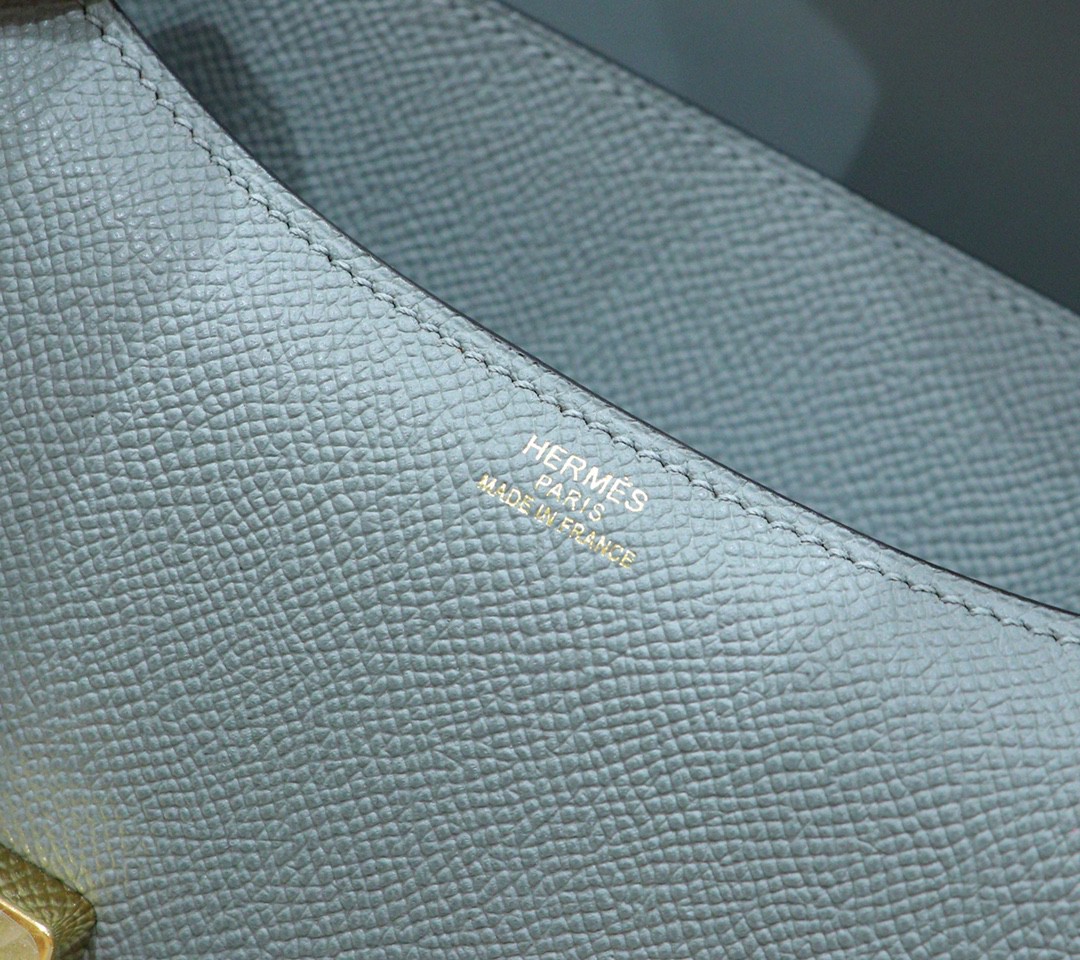 Hermès（爱马仕）Constance 空姐包 杏仁绿 Epsom 小牛皮 全手缝 金扣 19cm