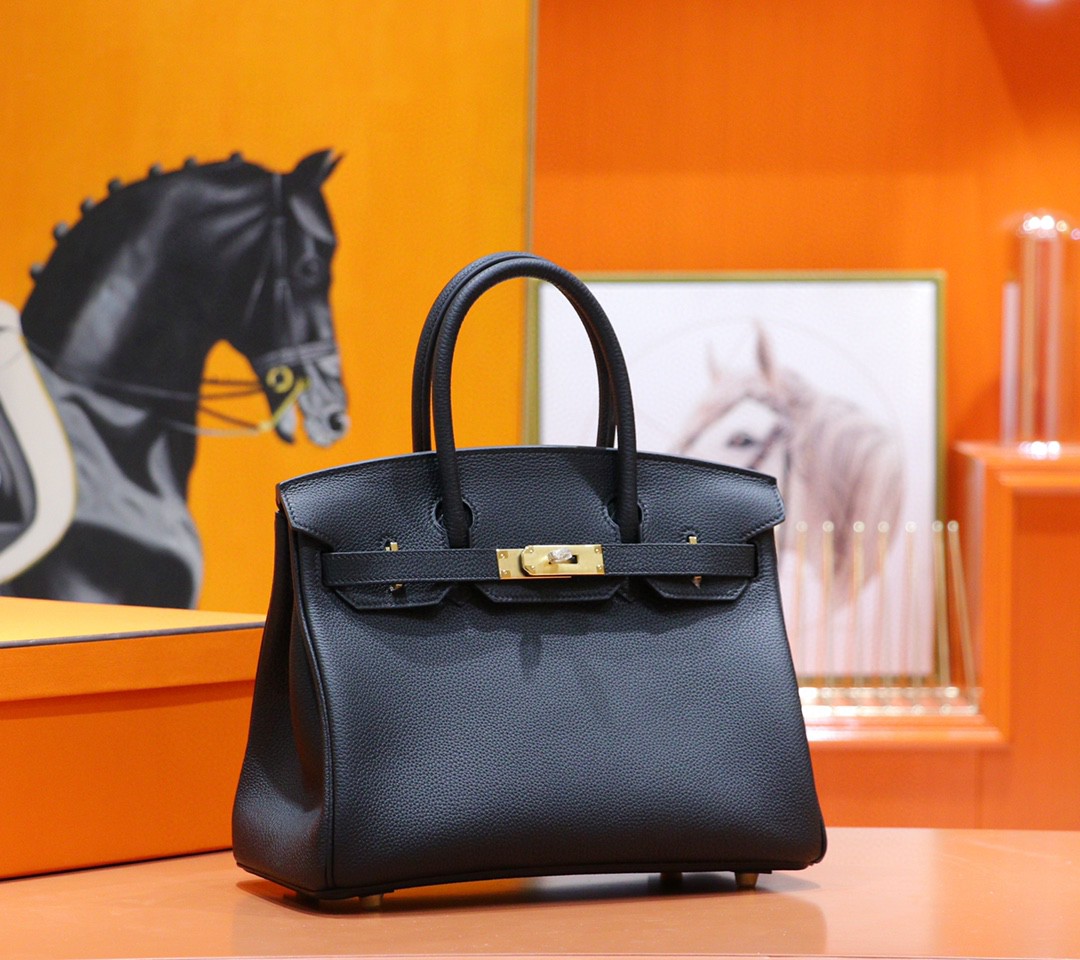 Hermès（爱马仕）Birkin 铂金包 黑色 Togo 小牛皮 金扣 全手缝 25cm
